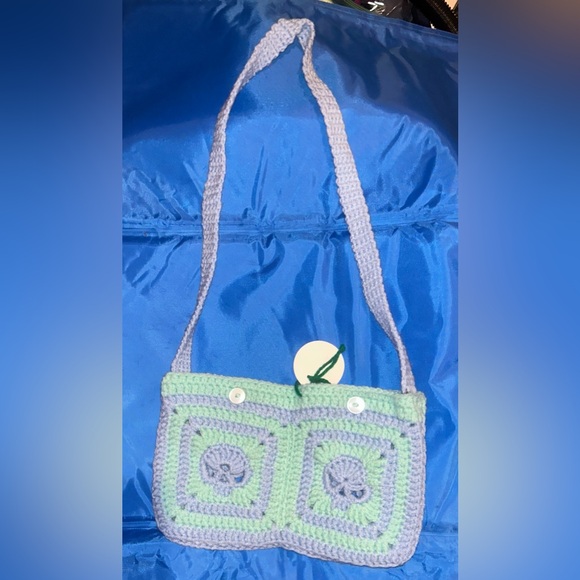 Hand made, granny square, small bag, purse, skulls, - Picture 3 of 3